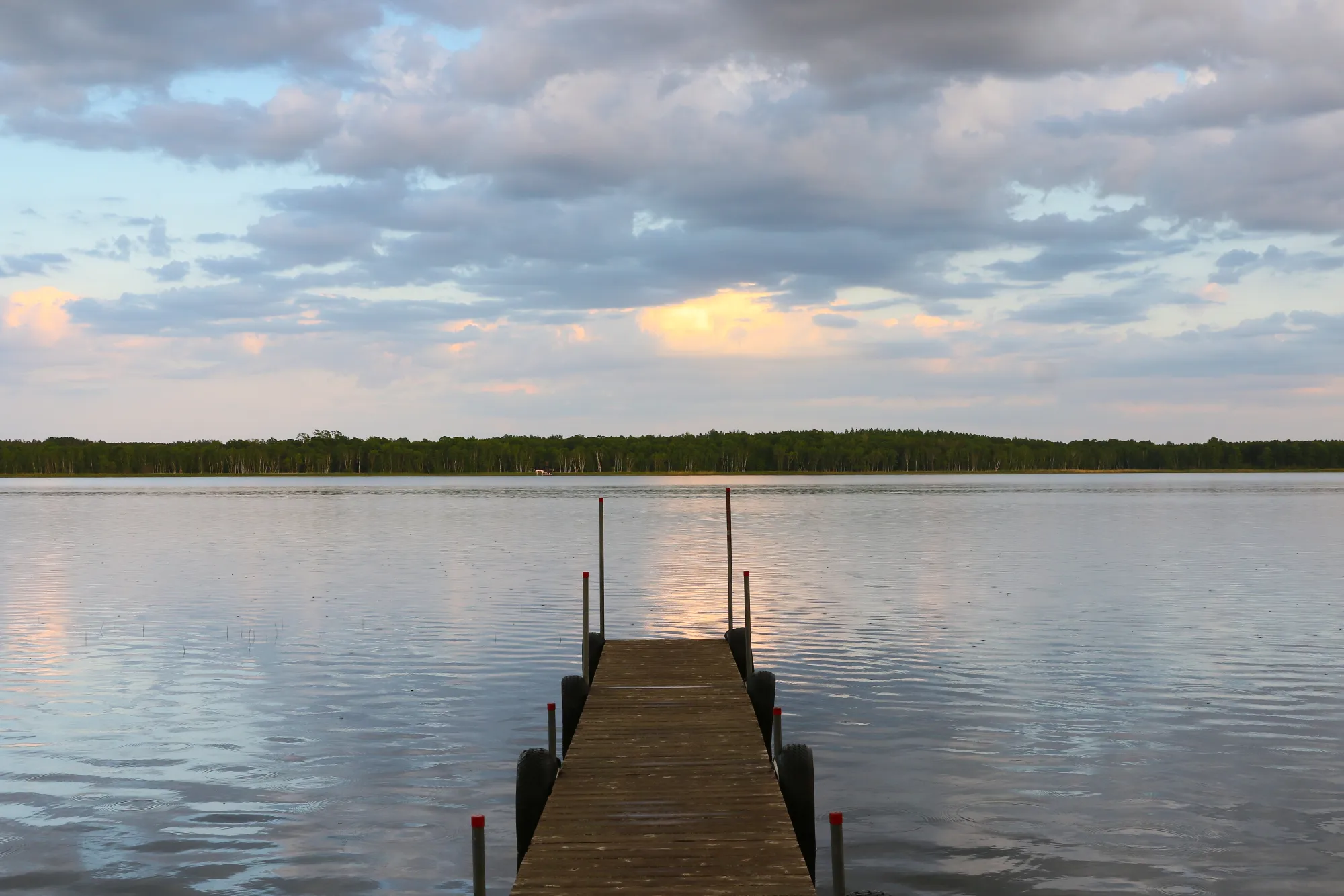 Bass Lake shoreline and docks